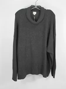 NWT A NEW DAY Pullover Mock Neck Sweater Women 3XL Gray Soft Long Sleeve Leisure - Picture 1 of 10