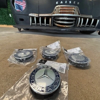 (4) GENUINE 17140001255337 Center Hub Cap Mercedes-Benz - same as dealership - Image 1 of 4