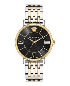 Versace Mens Two Tone 42mm Bracelet Fashion Watch - Picture 1 of 5