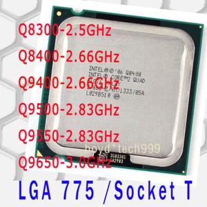 Intel Core 2 Quad Q8300 Q8400 Q9400 Q9500 Q9550 Q9650 LGA 775 Socket T CPU - Afbeelding 1 van 7