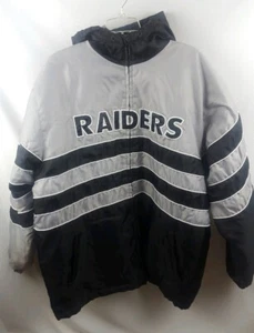 NFL Oakland Raiders Jacket Hoodie Large Vintage * (Small Tear on collar) - Picture 1 of 8