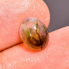 100% Natural Play Of Fire Black Ethiopian Opal Oval Cab Loose Gemstone 01.55Cts