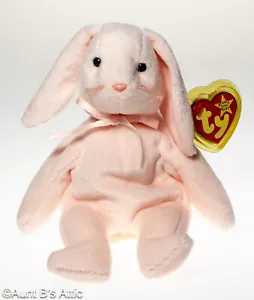 Ty Beanie Babies Vintage 1996 ""Hoppity"" Conejo Conejo Juguete de Peluche Rosa #4117 - Imagen 1 de 5