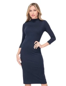 Velvet Torch Bodycon Mock Neck Long Sleeve Rib Midi Dress Size Small NEW NWT - Picture 1 of 6