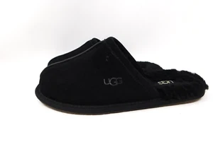 UGG Pearle Women's Slippers Size 6 Black Suede Slip On Wool Lined Leather Mules - Picture 1 of 7