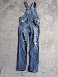 Girl’s Imperial Star Girls Distressed Denim Jean Overalls Size 12 - Picture 1 of 6