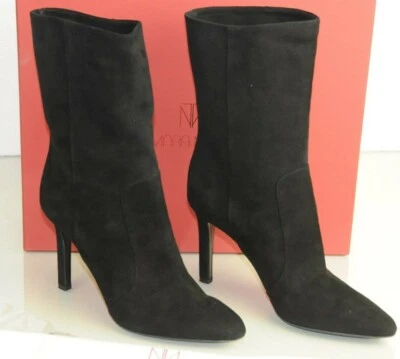 $895 NEW Tamara Mellon REBEL Black Suede Midcalf Boots Shoes 38.5 39.5 - Image 1 of 4