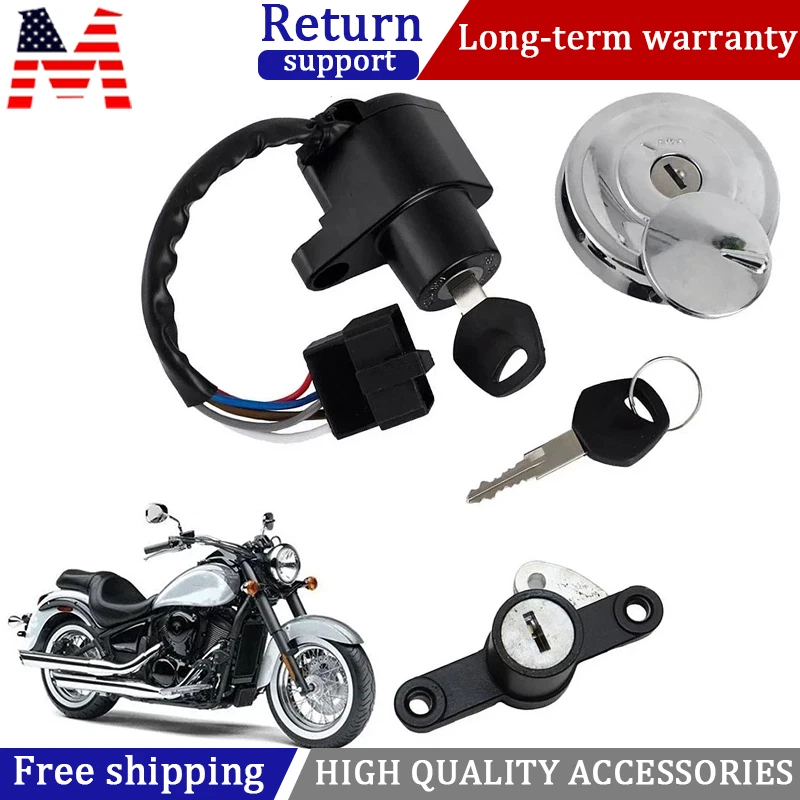 Ignition Switch & Fuel Gas Cap For Kawasaki Vulcan VN900 Custom Classic LT 06-22 - Image 1 of 4
