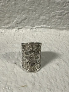 Vintage STERLINGSILBER RING abstrakt BREITES ZIGARRENBAND Gr. 7,75 - Bild 1 von 4