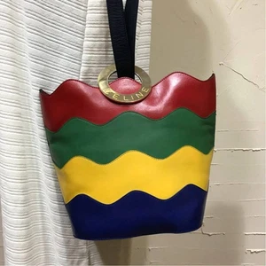 CELINE Bucket-Shaped One-Shoulder bag with circle log Leather Women's Vintage - Picture 1 of 20
