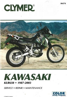 Clymer KLR650 - Kawasaki, 1987 - 2003 servicio, reparación, manual de mantenimiento / PB Foto 1 de 3