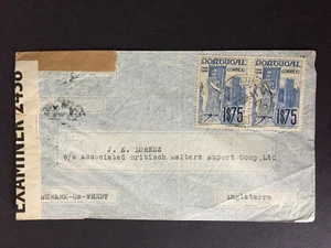 PORTUGAL 1941 1e75 x 2 ON COVER CENSOR 2438 TO NEWARK GB - Picture 1 of 2