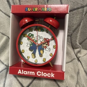 NEW Super Mario Alarm Clock Analog Display Twin Bell Alarm- Nintendo - Picture 1 of 3