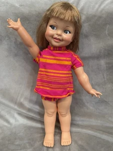 GIGGLES DOLL-Flirty Eyes-Head tilts side to side 1967-18"-Ideal-No Sound-Vintage - Picture 1 of 20