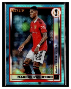 2022-23 Merlin Chrome UEFA Club Competitions #98 Marcus Rashford Aqua Prism - Picture 1 of 2