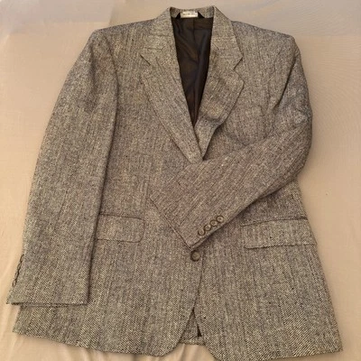 VTG John Alexander Tweed Mens Jacket Gray Herringbone 42 Sport Coat Blazer - Image 1 of 4