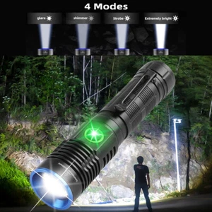 Rechargeable 200000LM LED Flashlight Tactical Police Super Bright Torch Zoomable - Picture 1 of 12