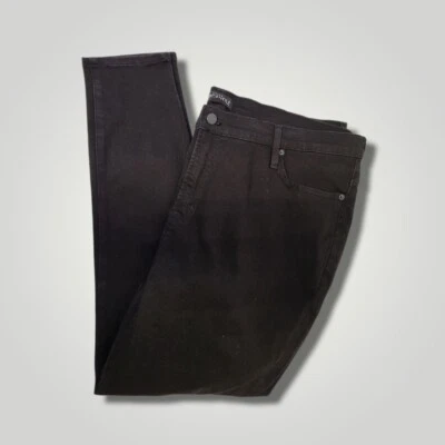J. Calça jeans Crew Mercantile masculina preta 36 ajuste reto mistura de algodão - Imagem 1 de 4