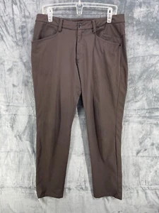 Lululemon Mens ABC Pants Stretch 5 Pocket Mens 34 x 32 Dark Brown Gusset Pockets - Picture 1 of 17