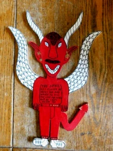 Roy Finster (hijo de Howard Finster) Arte Folclórico de Madera Original c. 2001-El Diablo - Imagen 1 de 8