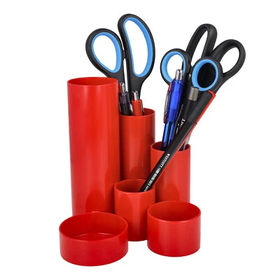 Stiftehalter Rot Moderner Schreibtisch Utensilien Organizer Büro Schule Uni - Bild 1 von 4