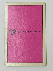Vintage GAC NEWCOMER'S CLUB Advertising Single Swap Playing Card PC105 - Picture 1 of 2