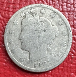 Liberty V Nickel 1907. Promedio circulado. (Solo 1 moneda). KM# 112 - Imagen 1 de 3