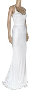Vintage Versace verziertes weißes langes Kleid 42 - 6 - Bild 1 von 8