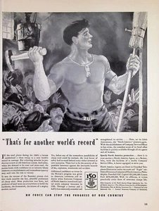 VINTAGE 1940s Print Ad ~ Insurance Company of North America ~No force can stop.. - Picture 1 of 1