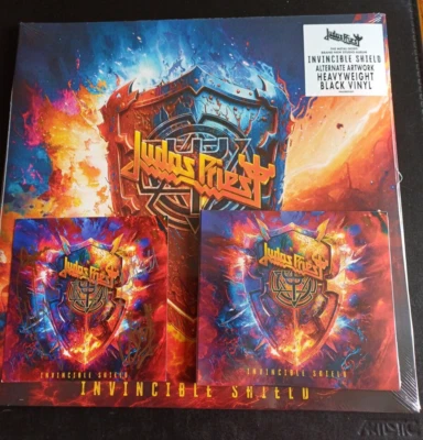 JUDAS PRIEST INVINCIBLE SHIELD ALTERNATIVE SLV LP,CD &SIGNED /AUTOGRAPH CARD - Image 1 of 4