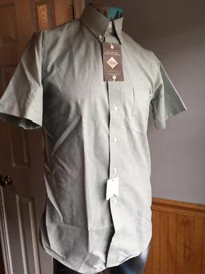 NWT NEW Claybrooke Men's SS Green Wrinkle Free Oxford Dress Shirt 14.5 Small - Image 1 of 4