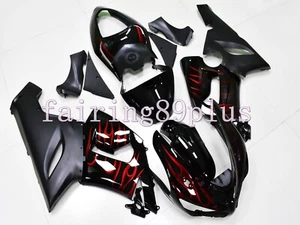 Black Candy Red Flame ABS Injection Fairing Kit Fit for 636 ZX6R 2005 2006 - Picture 1 of 7