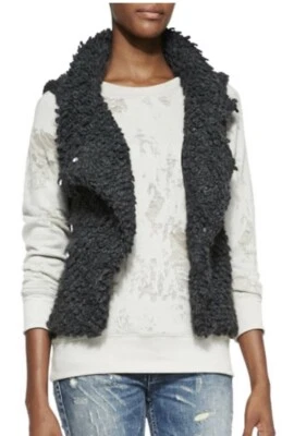 Chaleco de punto en bucle IRO Catleen mezcla de lana de alpaca gris carbón, talla 36 EE. UU. S Foto 1 de 4