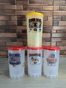 Set of 4 Patriots Super Bowl Collectors Cups XXXVI XXXVIII XXXIX 3 Time Champs - Picture 1 of 23