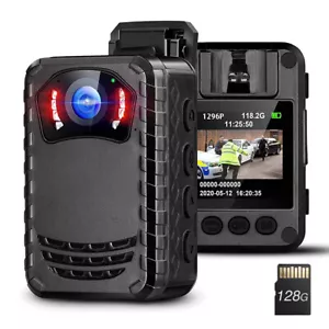 BOBLOV 1296P Police wearable Cam Body Camera with Audio Night Vision Record 128G - Picture 1 of 11