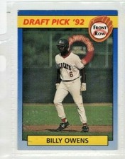 1992 Front Row Draft Pick '92 Baseball Card # 2 Billy Owens