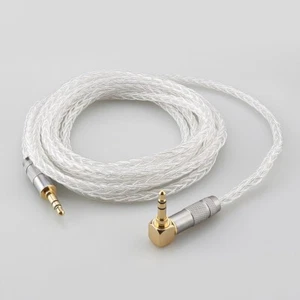 Pure Silver Aux Cord 3.5mm Male to Male Auxiliary Audio Cable For Car Headphone - Picture 1 of 12