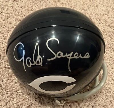 Minicasco firmado por Gale Sayers retro de 2 barras NFL Chicago Bears - Certificado de autenticidad Tristar Foto 1 de 4