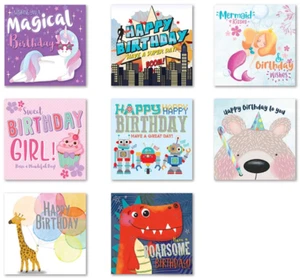 Pack of 8 Mixed Assorted Happy Birthday Kids Cards Greeting Card Boys & Girls - Picture 1 of 3