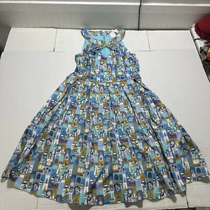 Disney Parks Dress Shop Mickey Minnie Mouse Womens Size L All Over Print Logo - Picture 1 of 10