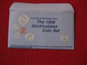 1998 Uncirculated Coin Set U.S Mint Original Government Packaging OGP - Picture 1 of 5