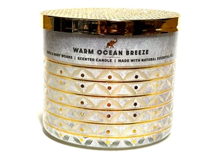 NEW BATH & BODY WORKS WARM OCEAN BREEZE SCENTED 3-WICK 14.5 LARGE FILLED CANDLE - Picture 1 of 4