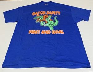 VTG Florida Gators UF T-Shirt Single Stitch Gator Safety First And Goal Mens XL - Picture 1 of 8