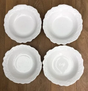 Spode New England 12" Pastaschale Y8638 weißes Blatt Hauptgericht Teller Servieren x 4 - Bild 1 von 12