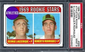 1969 Topps #358 PSA 9 A's Rookies Lauzerique Rodriguez 358 - Bild 1 von 2