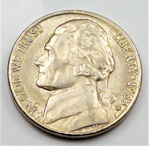 1983 D  Jefferson Nickel - AU Cover