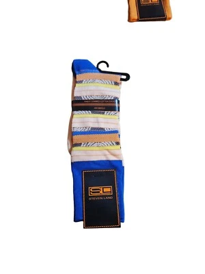 Calcetines de paracaidismo Steven Land para hombre talla 10-13 azul, algodón a rayas melocotón Foto 1 de 2