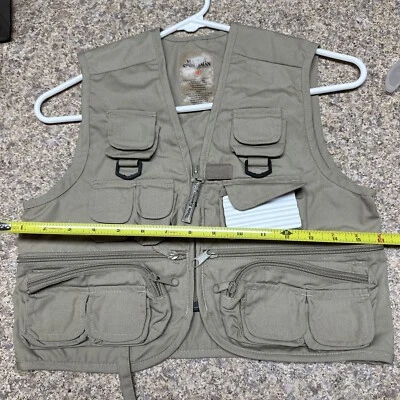 Master Sportsman Fly Fishing Vest Beige Outdoor Adult Size M Boy’s 92627 - Image 1 of 4