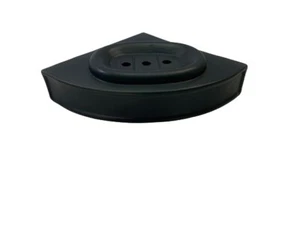 7" Ceramic Satin Black Wall Corner Soap Dish with 2 hidden Hanging Hooks.  - Picture 1 of 3