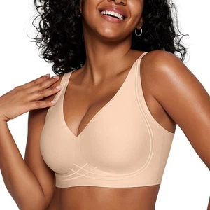 Seamless Wireless Bras for Women Full Coverage Push Up Bra Comfortable No Und... - Picture 1 of 5